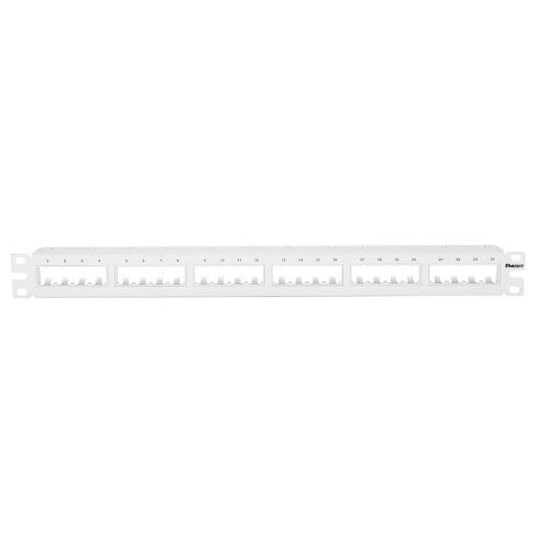 Mini Com 24 port Flush Mount Patch Panel White 1U