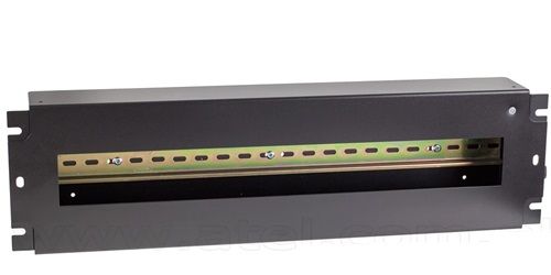 Panel 19'' with a DIN rail distribution 3U Black