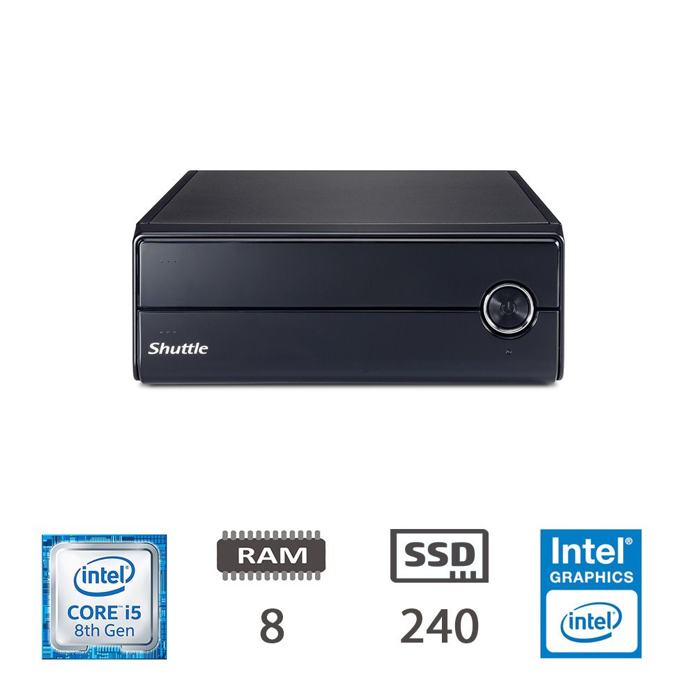 SHUTTLE XPC SLIM XH310RV I5-8500/8/SSD240/W10P/2Y