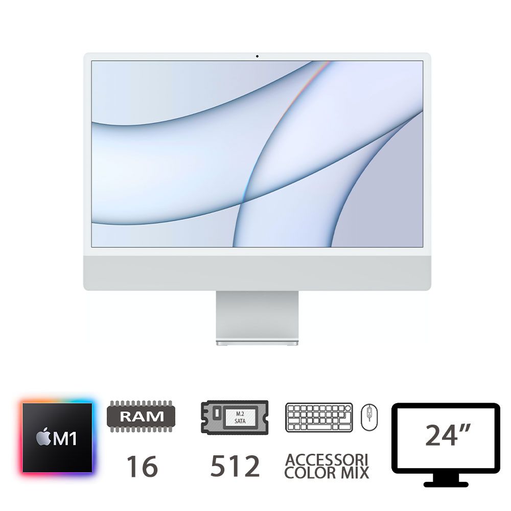 IMAC 24 4,5K (2021)M1-8C/16/512/8C GPU/SLV/2Y