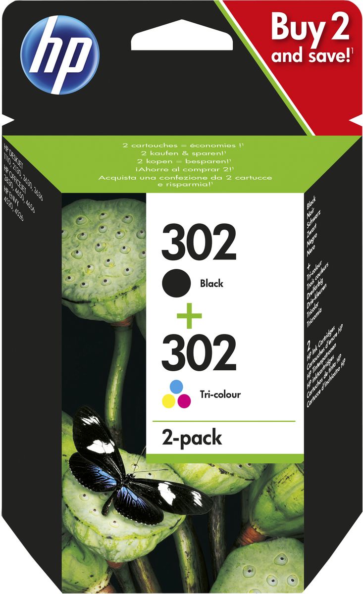 HP 302 ORIGINAL INK CARTRIDGE COMBO 2-PK