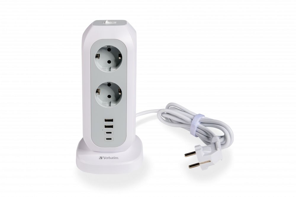 VERBATIM EU POWER TOWER 11XUE CA/ 2XUSB / 2XTYPE-C