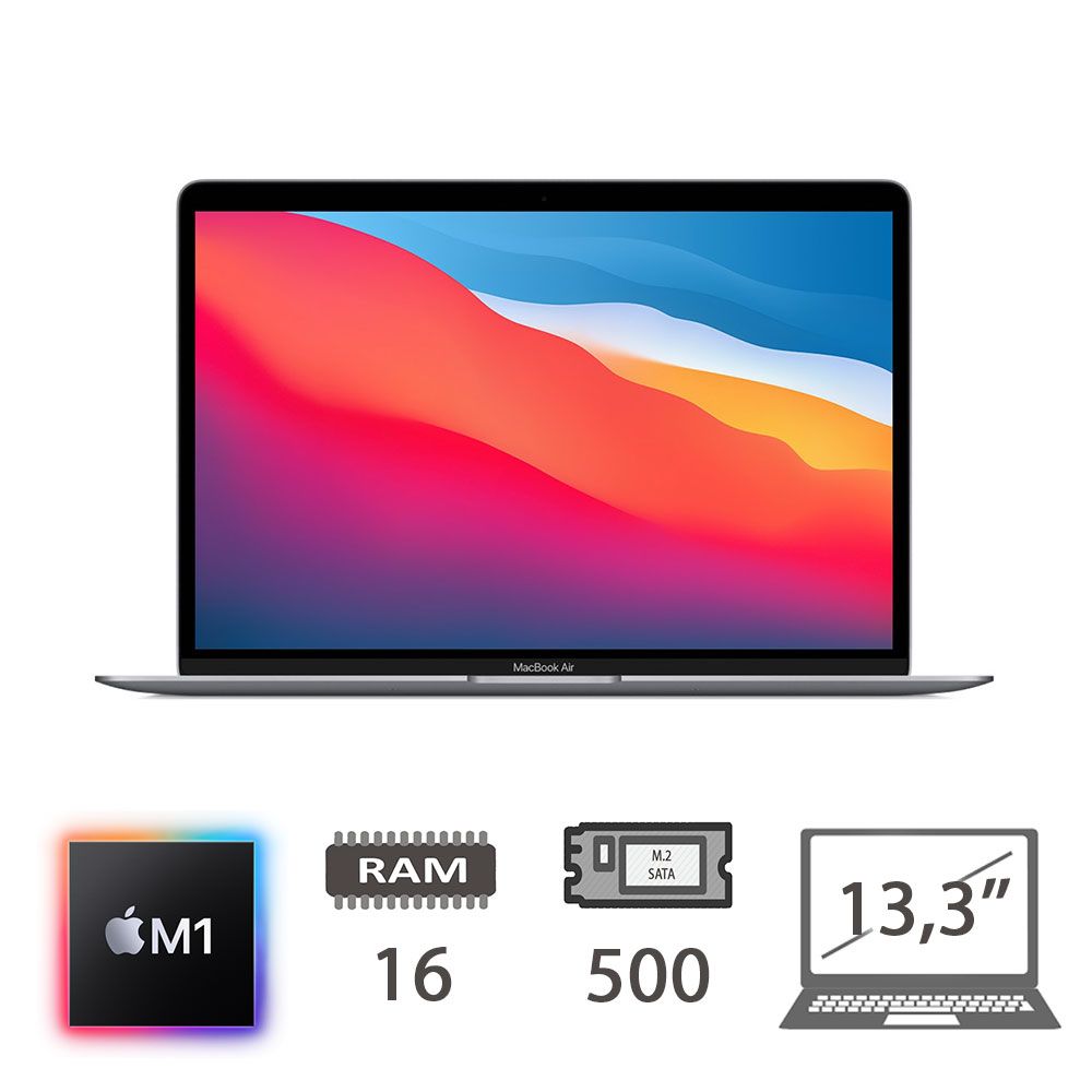 MBA 13,3 (2020)M1-8C CPU/16/512/8C GPU/SG/2Y