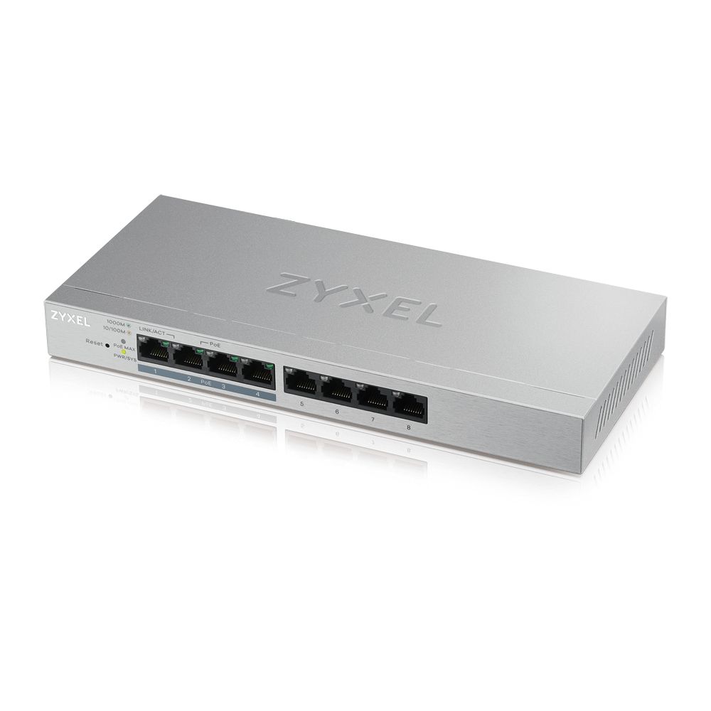 SWITCH UNMANAGED PLUS 8 PORTE GIGABIT DI CUI 4 POE