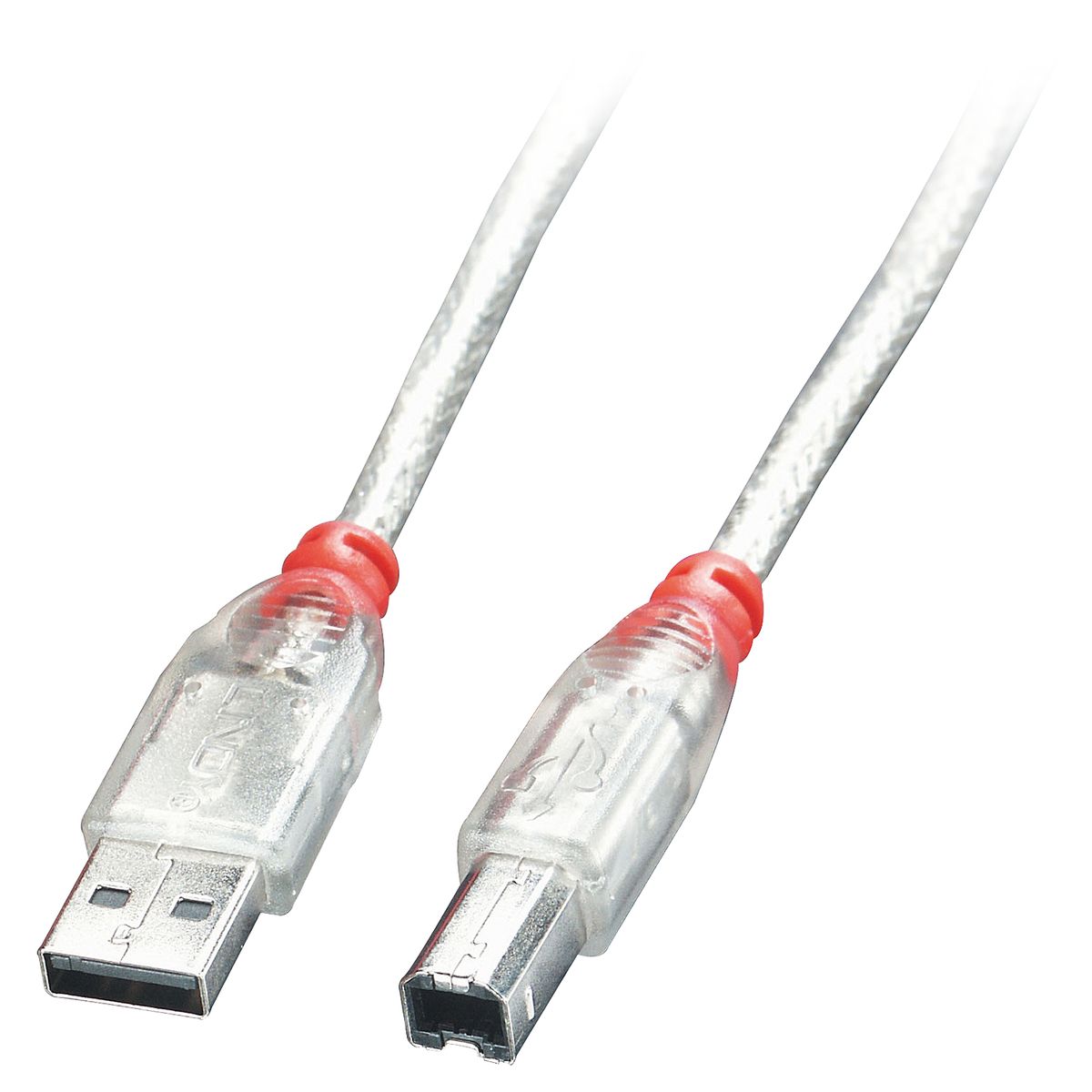 CAVO USB 2.0 TIPO A/B, TRASPARENTE,3M