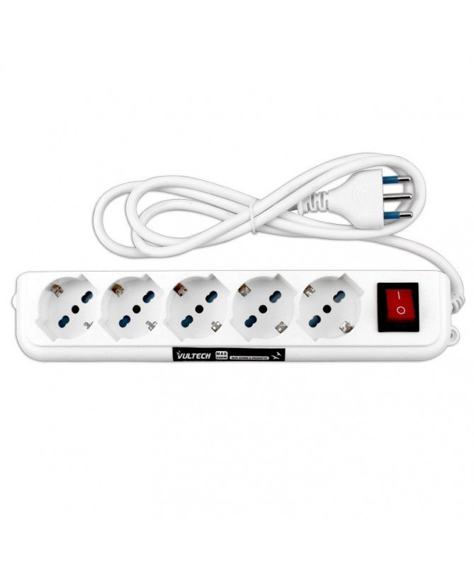 MULTIPRESA BIPASSO MU-01 5 POSTI CON TASTO ON OFF