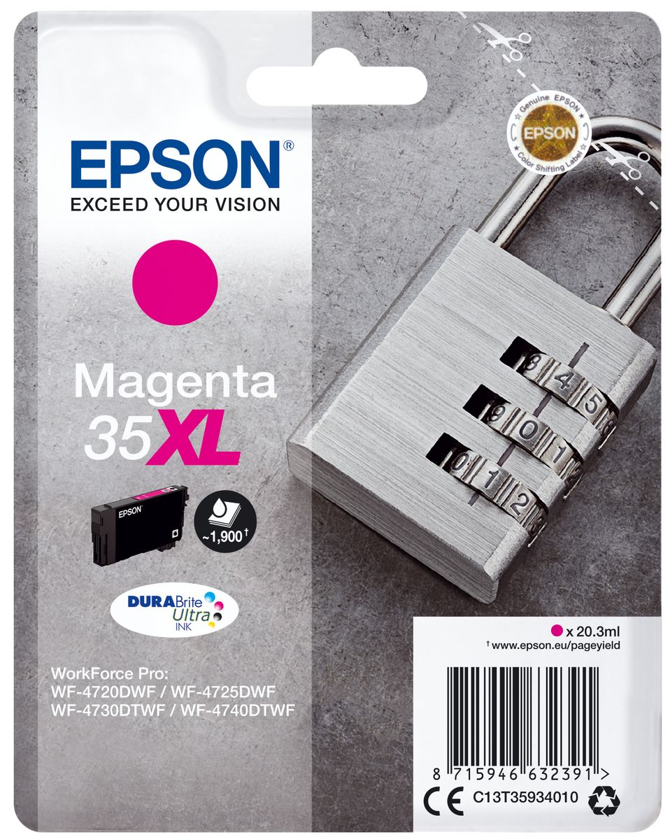 CARTUCCIA 35XL SERIE PADLOCK MAGENTA 1900PG/20,3ML