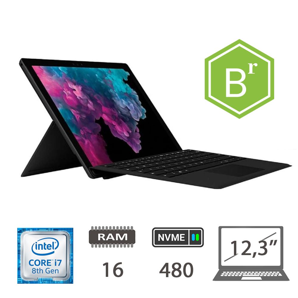 SURFACE PRO 6 I7-8650U/16/NVME480/W10P/2Y BLACK B