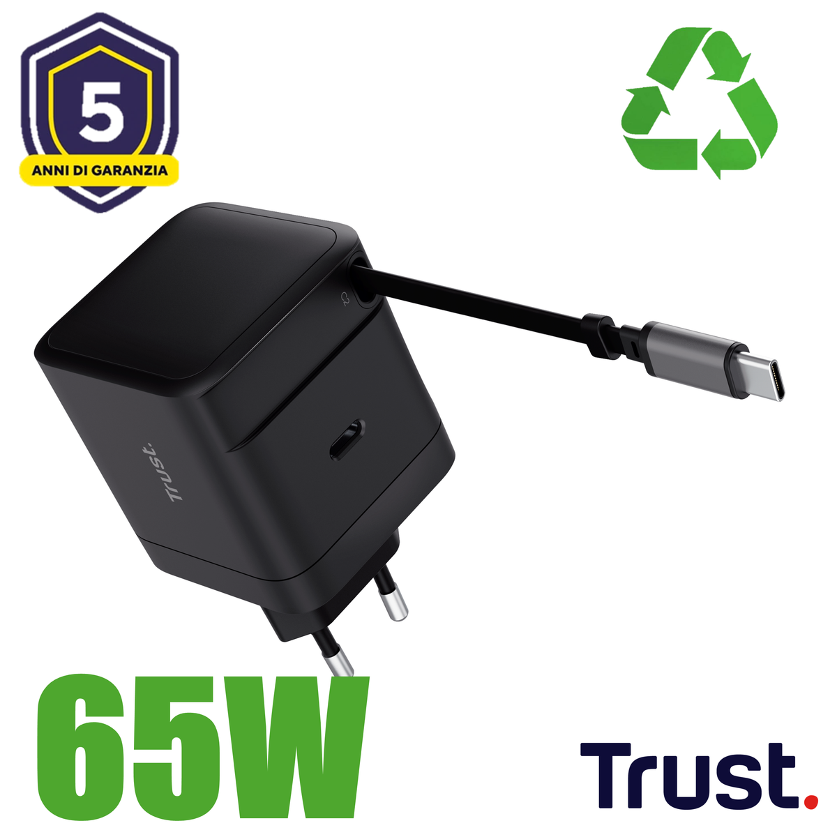 MAXO 65W RTRCT USB-C PD CHARGER