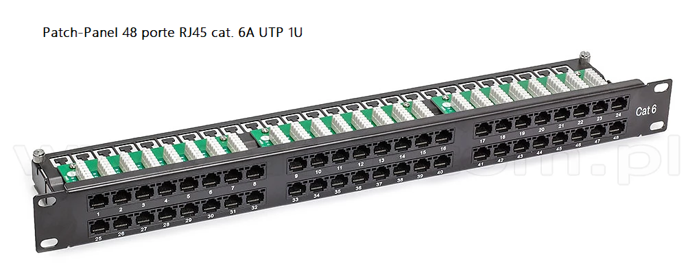 Patch panel 48 port UTP Cat.6 Krone 110 1U