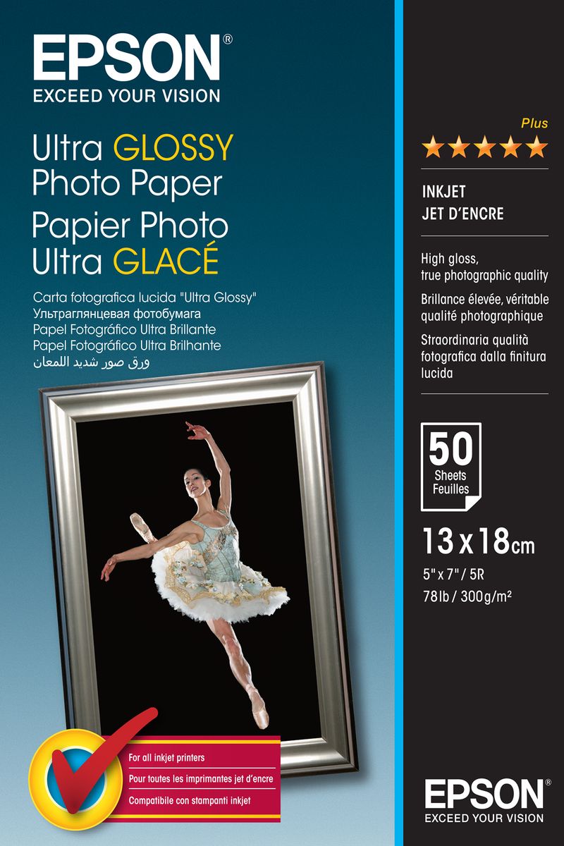 ULTRA GLOSSY PHOTO PAPER - 13X18CM - 50 SHEETS