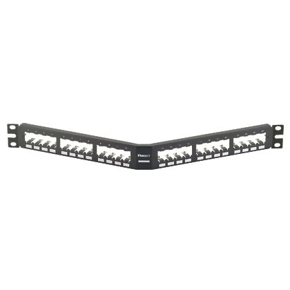 Patch Panel 24 Port Angled All Metal Black 1U