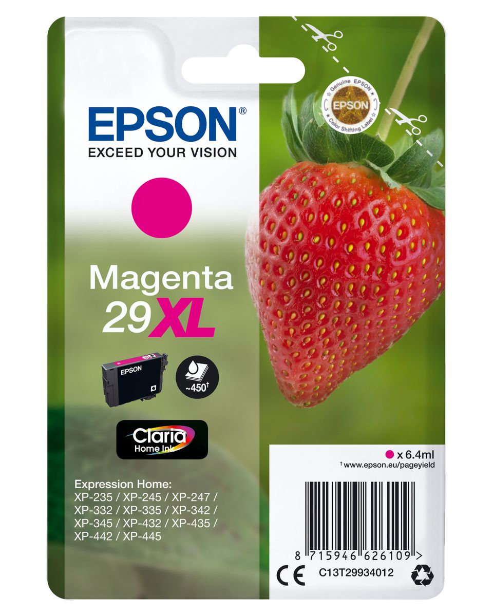 CARTUCCIA 29XL SERIE FRAGOLA MAGENTA -450PAG/6,4ML