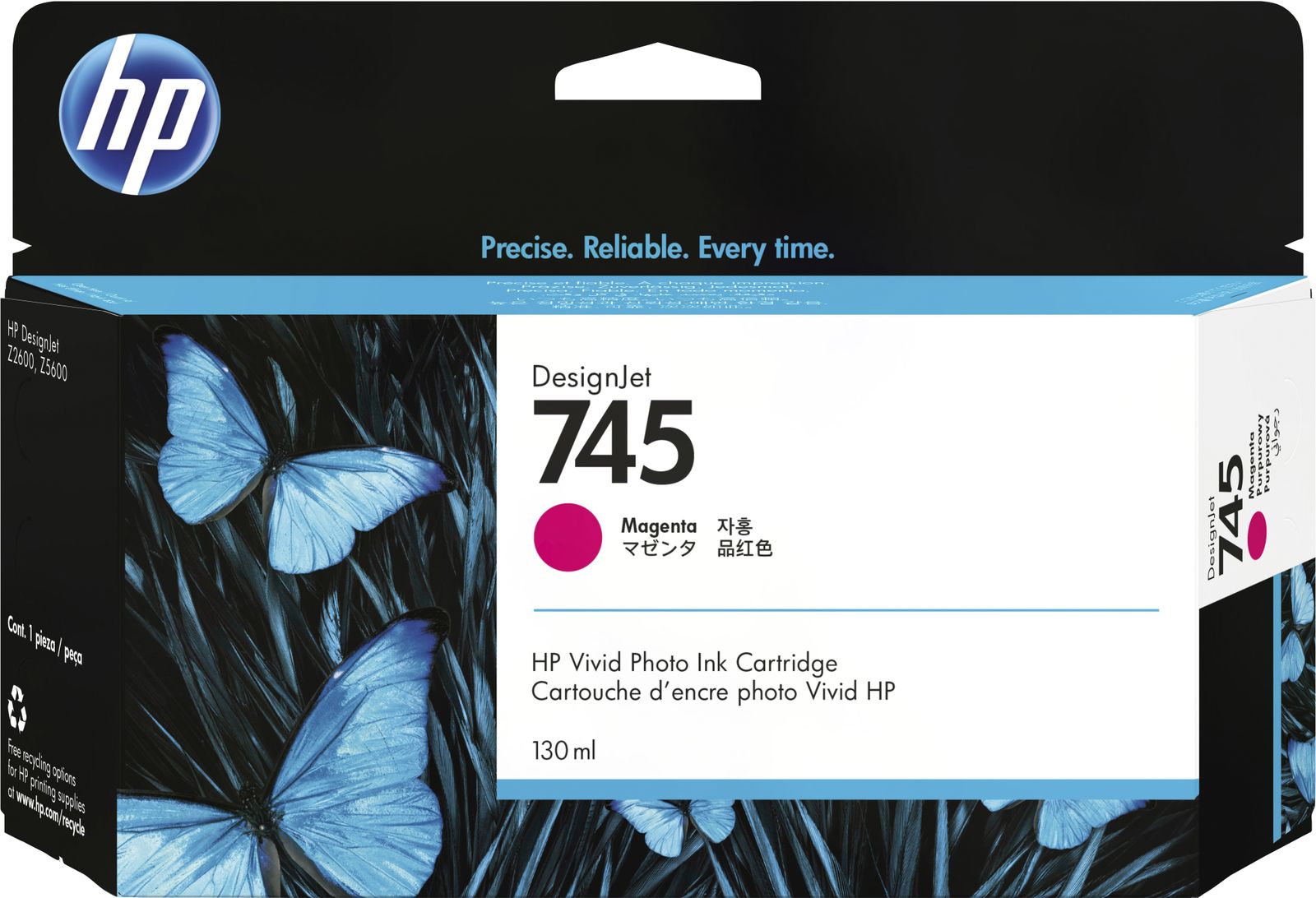 HP 745 130-ML MAGENTA INK CARTRIDGE