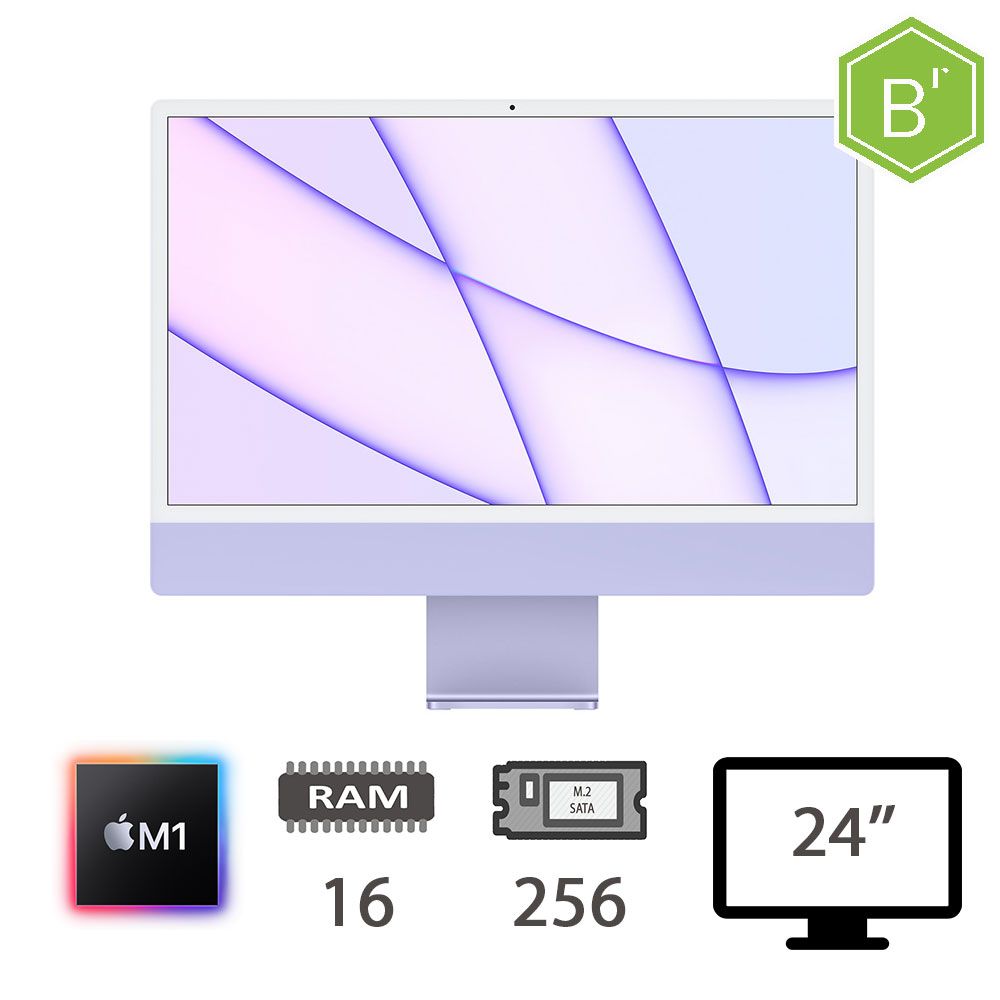 IMAC 24 4,5K (2021)M1-8C/16/256/8C GPU/PRPL/2Y - B