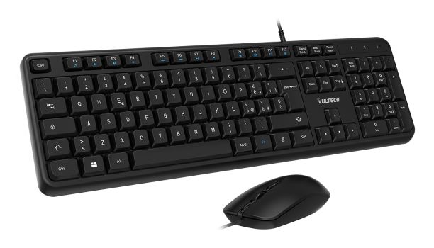 KIT TASTIERA E MOUSE CON FILO USB 2000DPI