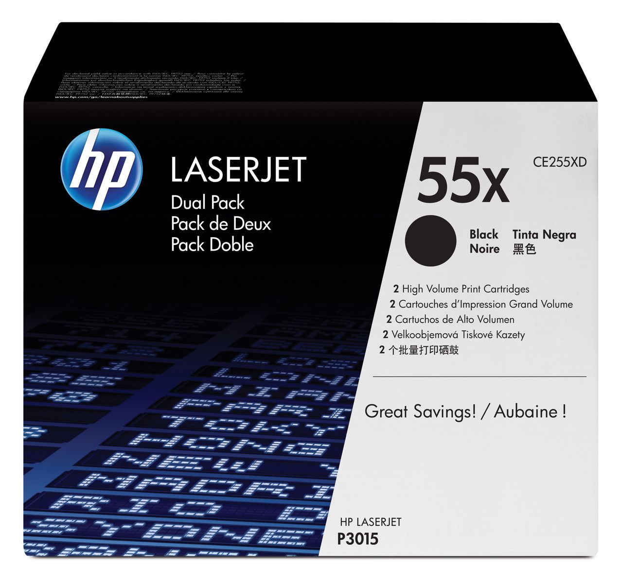 HP LASERJET P3015 DUAL PACK BLACK CRTG