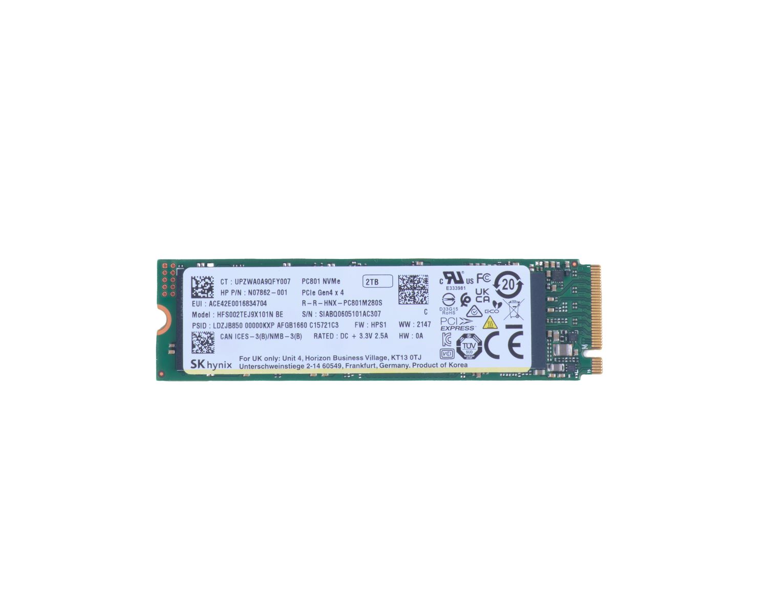 HP 2TB PCIE-4X4 SOLID STATE DRIVE