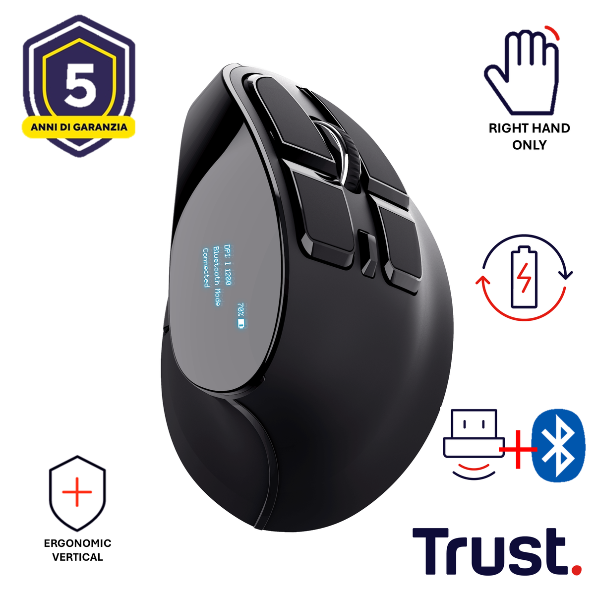 VOXX ERGONOMIC RECHARGEABLE MOUSE