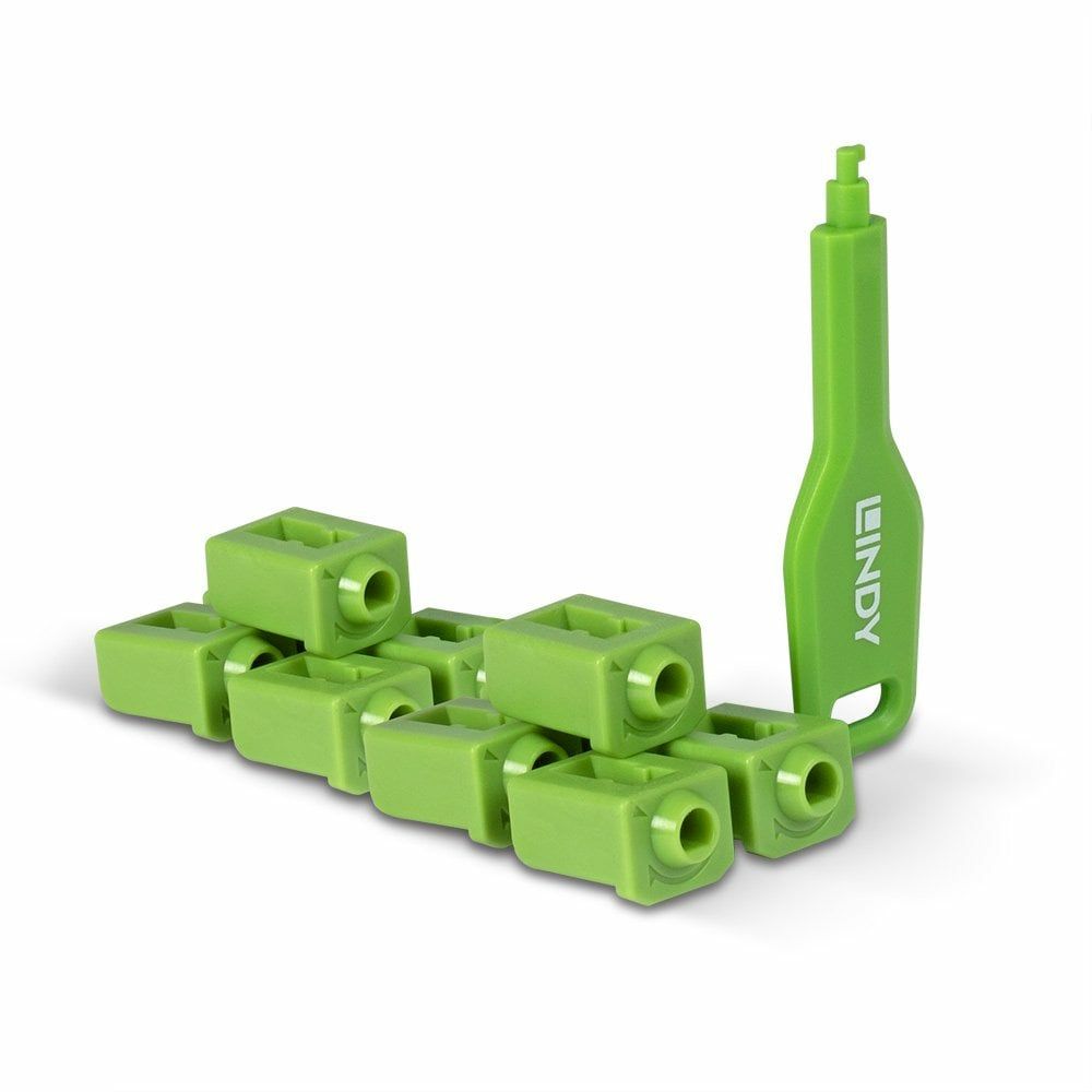 PORT BLOCKER SFP - CHIAVE E 10 SERRATURE, VERDE