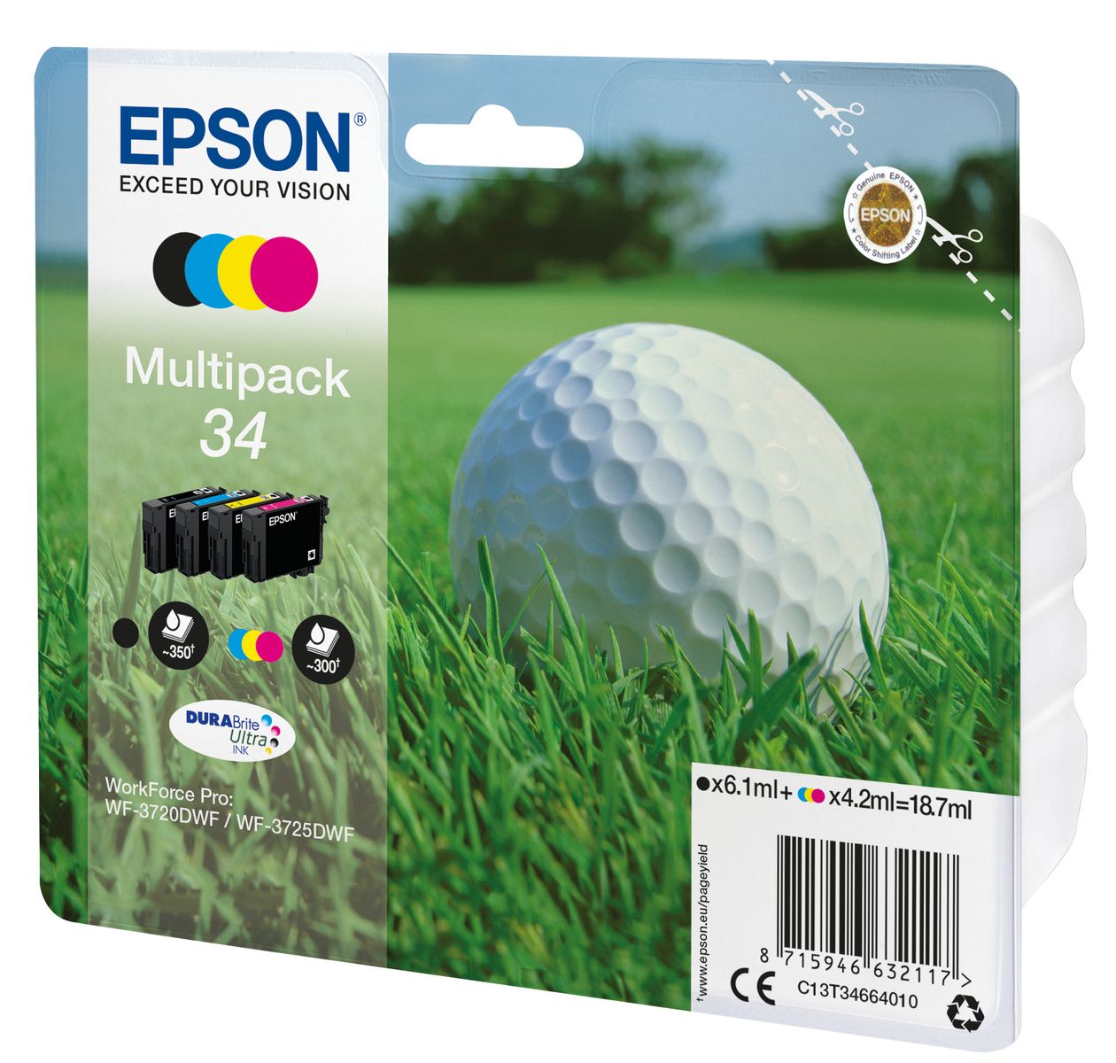 34 GOLF BALL DURABRITE ULTRA MULTIPACK 4-COLOURS I