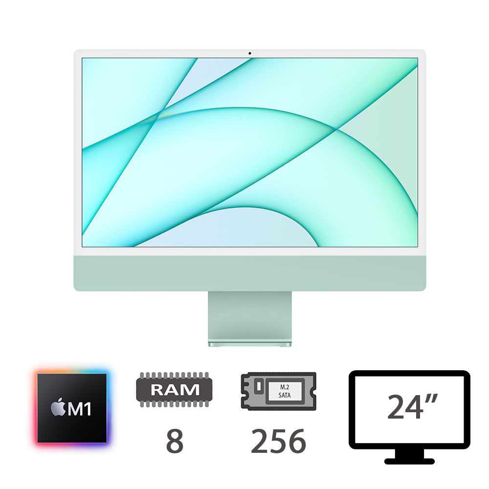 IMAC 24 4,5K (2021)M1-8C/8/256/8C GPU/GREEN/2Y