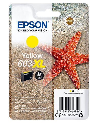 CARTUCCIA 603XL SERIE STARFISH GIALLO 350pag/4ml