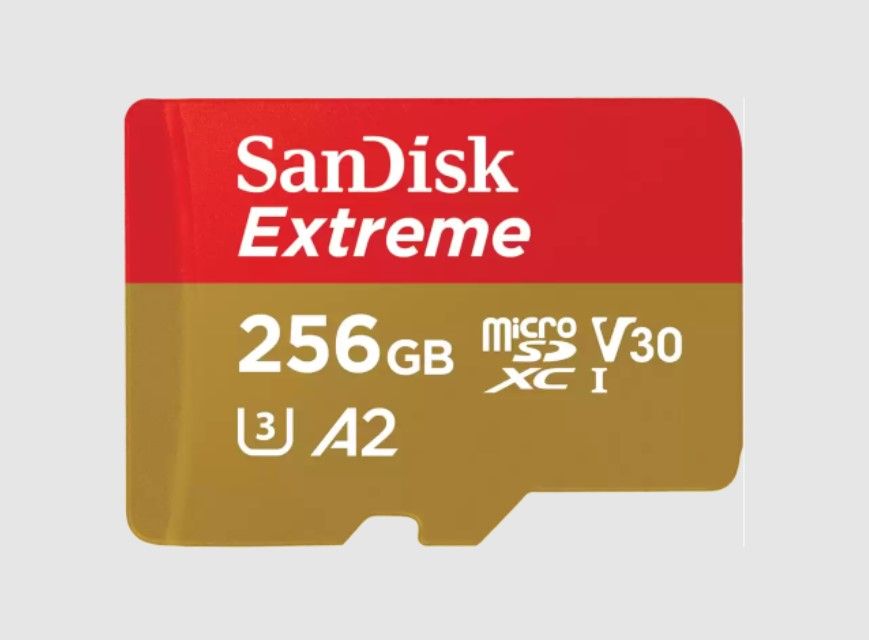 256GB EXTREME MICROSDXC 190MB/S A1 C10 V30 UHS-IU3