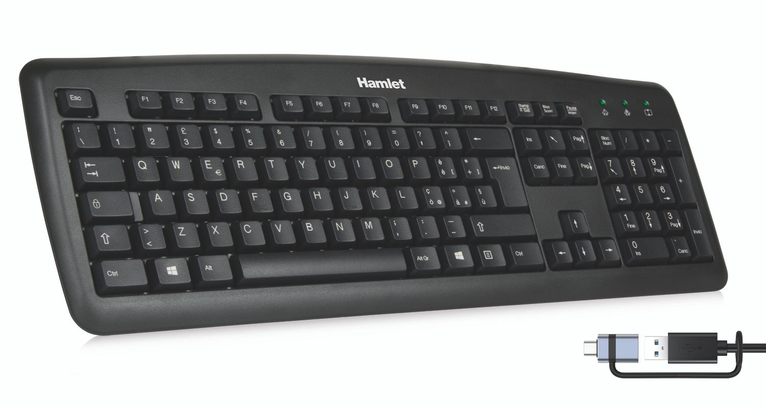TASTIERA USB SOFT TOUCH USB-A + USB-C - ITA