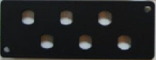 PLACCA PER 6 CONNETTORI ST NERO RAL 9005