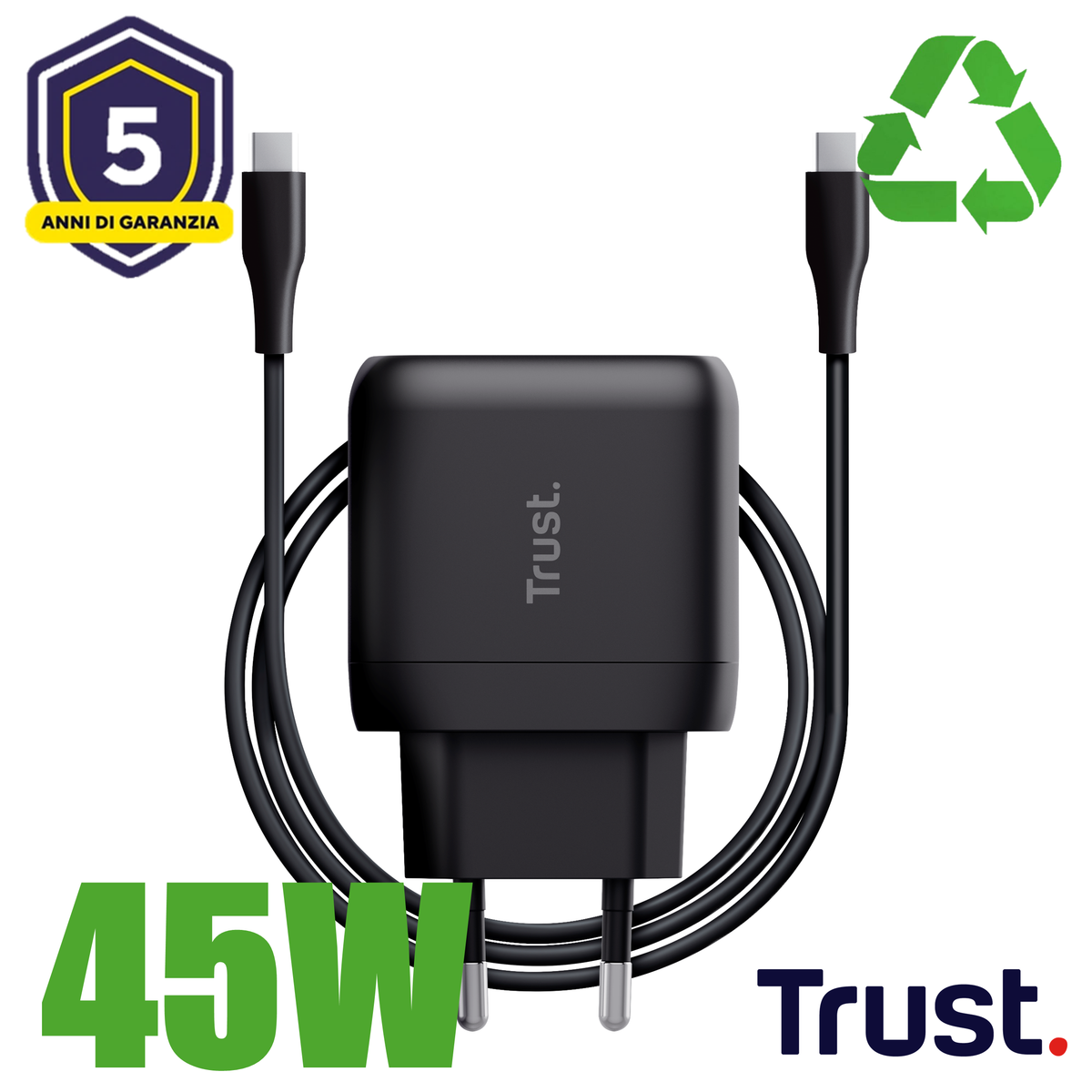 MAXO 45W USB-C CHARGER BLK