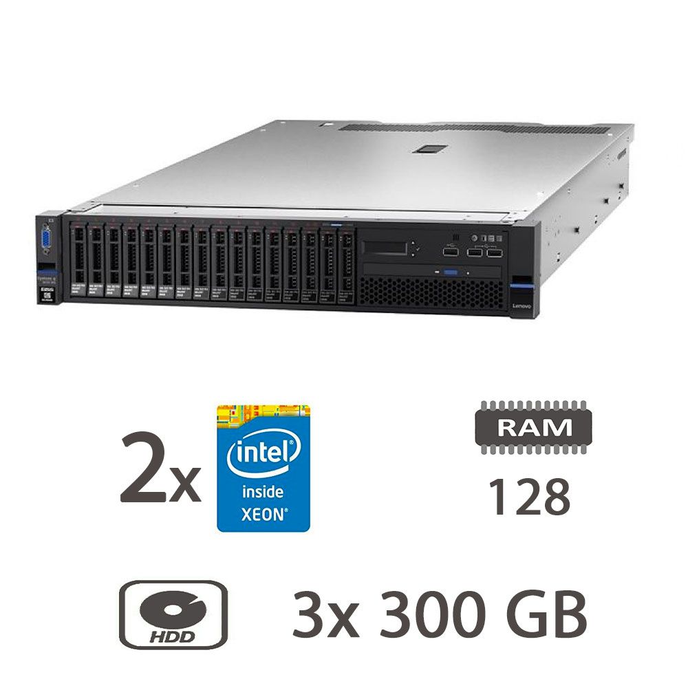 SERVER LENOVO X3650 M5 2XE5-2630V3/128/3X300GBSAS