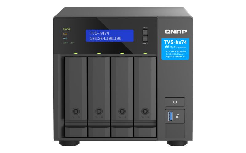 QNAP NAS 4-BAY QUTS HERO PENTIUM G7400 8GB 2X NVME