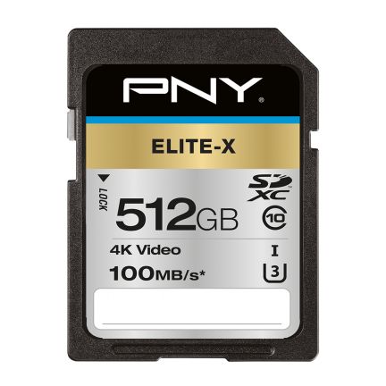 512GB PNY SD ELITE-X CLASS 10 UHS-I U3 100MB/S
