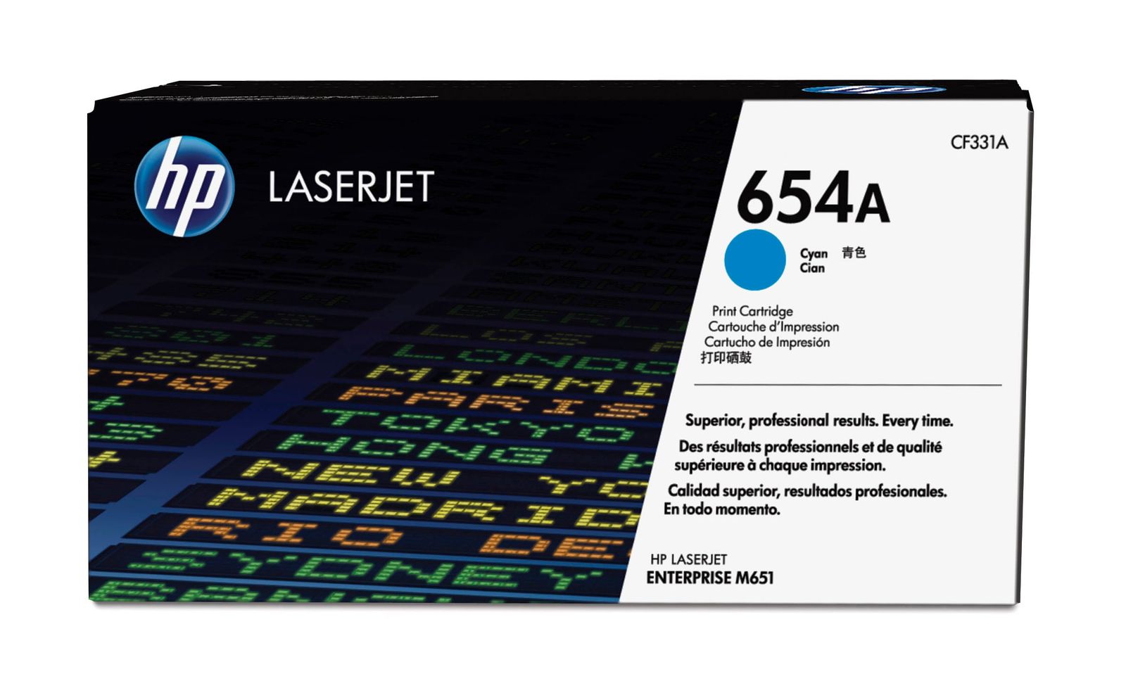 HP 654A CYAN LASERJET TONER CARTRIDGE