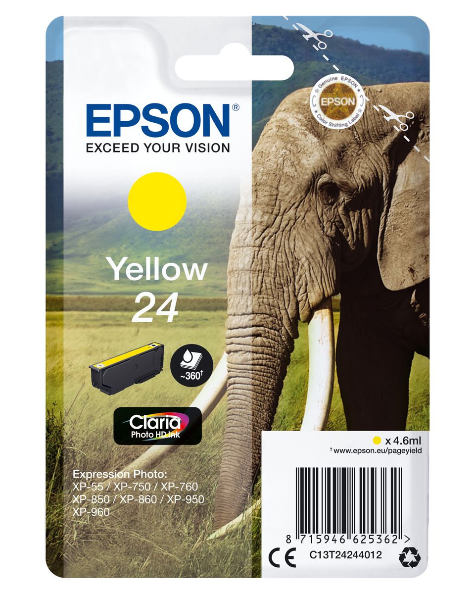 CARTUCCIA 24 SERIE ELEFANTE GIALLO-360PAG/4,6ML