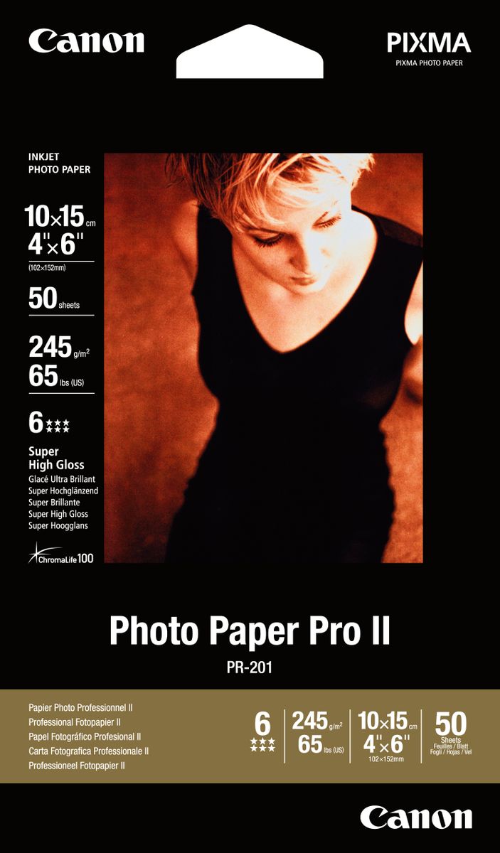 *PR-201 PHOTO PAPER PRO II 4X6 INCH. (10X15CM)50F