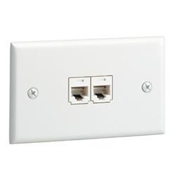 Placca Orizzontale 2 Moduli MiniCom colore Bianco