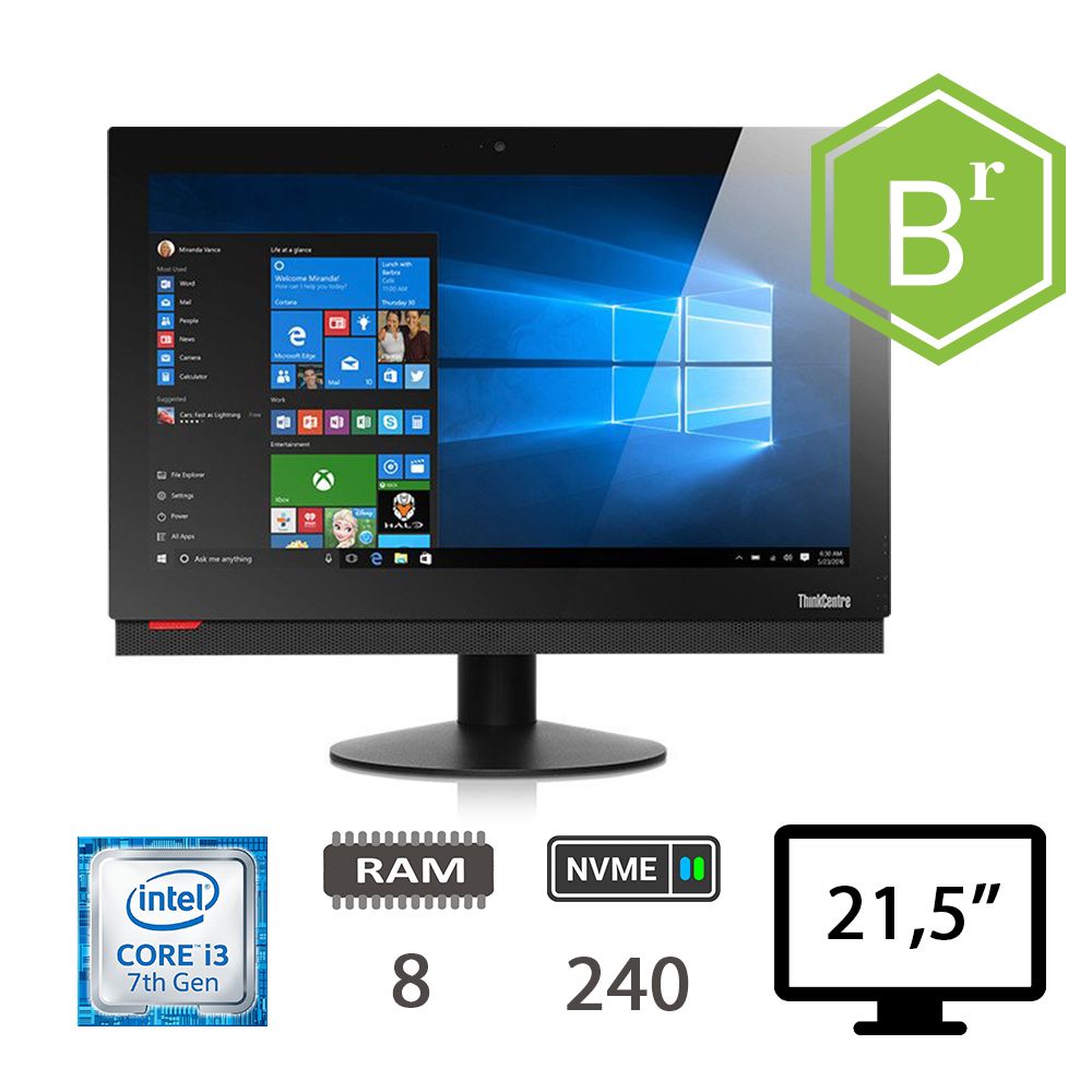 LENOVO M810Z AIO I3-7100/8/NVME240/21,5/W10H/2Y B