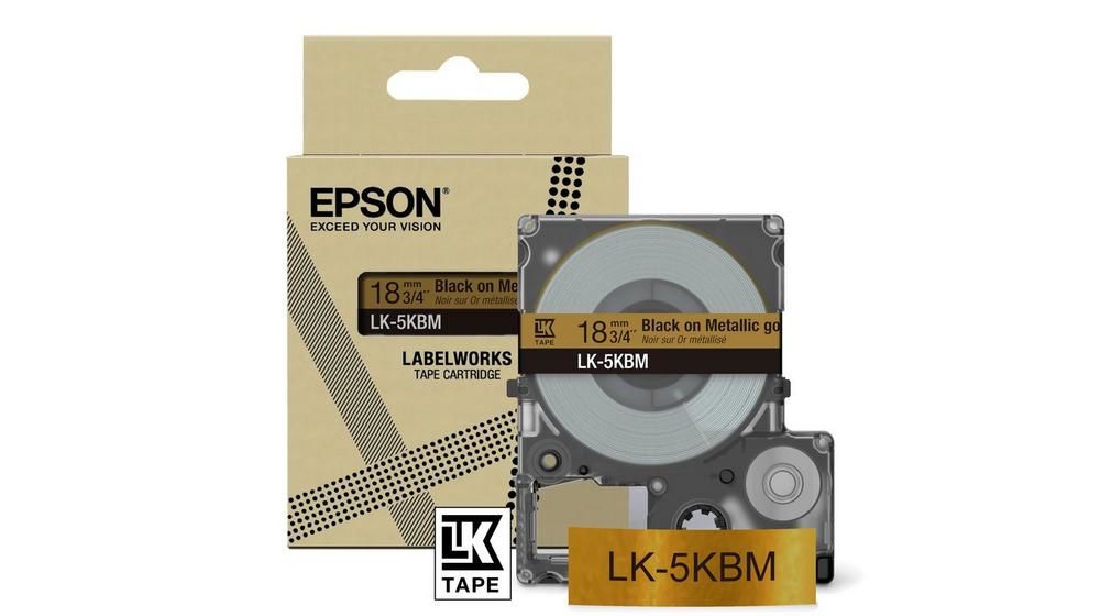 METALLIC TAPE - GOLD/BLACK 18MM(9M) - LK-5KBM