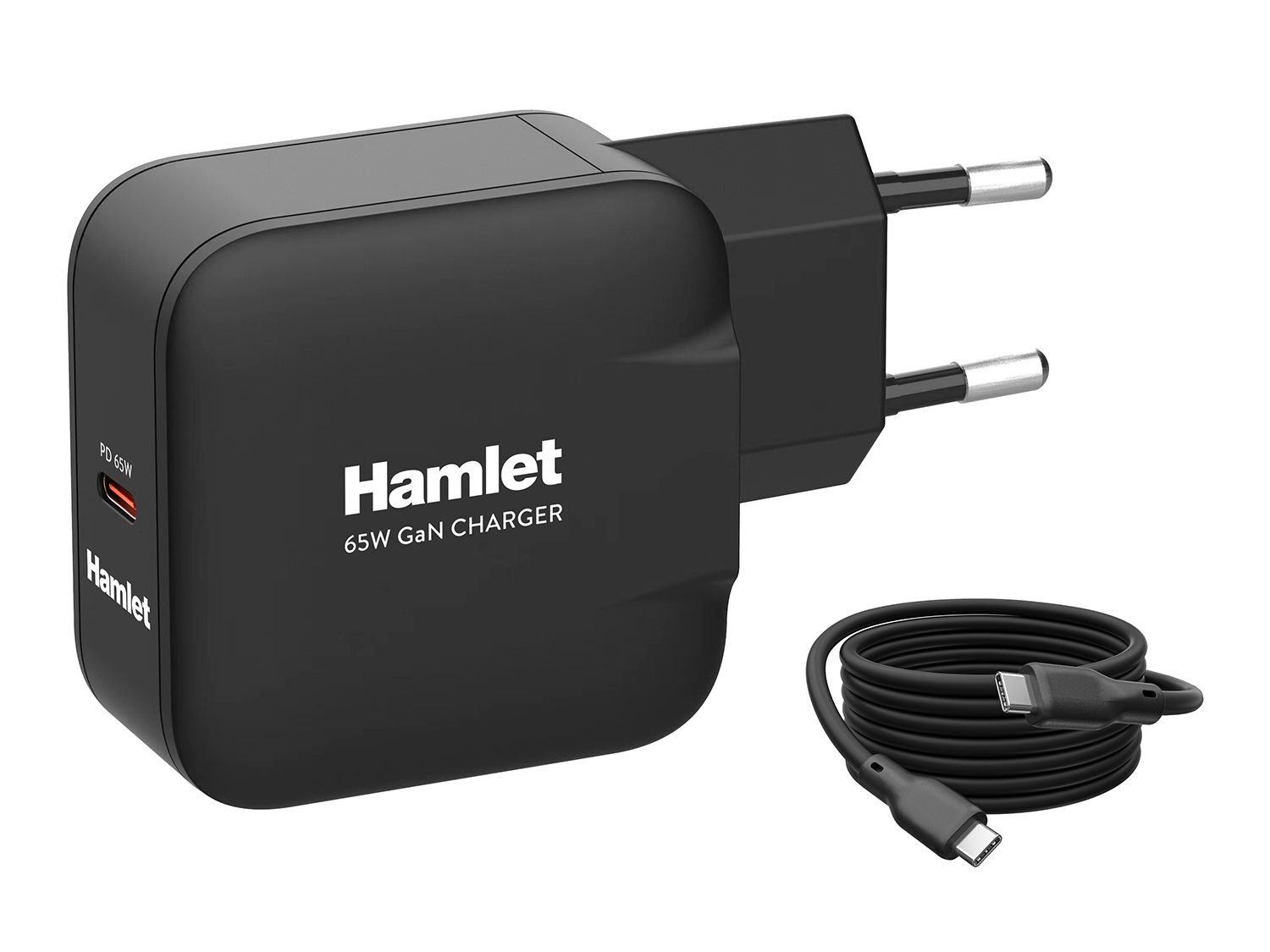 ALIMENTATORE DA PARETE GAN USB-C PD 65W CAVO 2MT