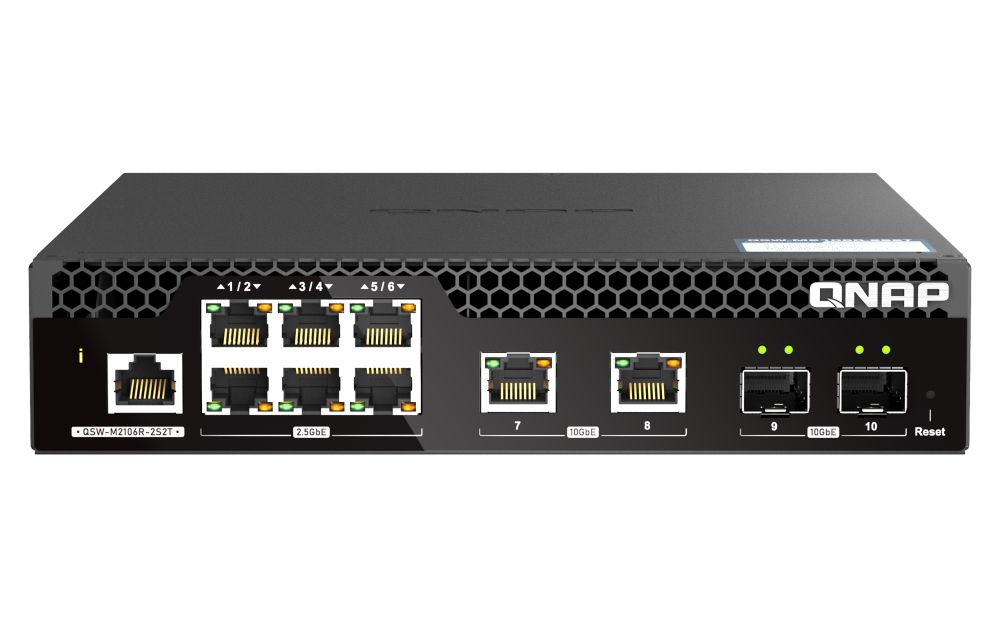 QNAP 10PORTS SWITCH 6X2.5GBPS, 2X10GBPS SFP+/RJ45