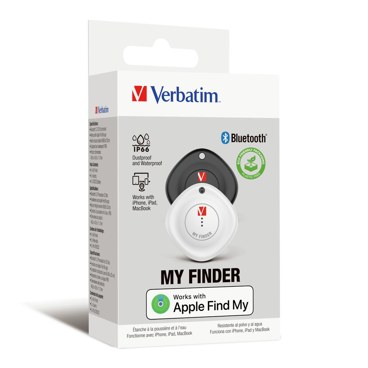 VERBATIM MYF-02 APPLE BLUETOOTH FINDER 2 PACK B/W