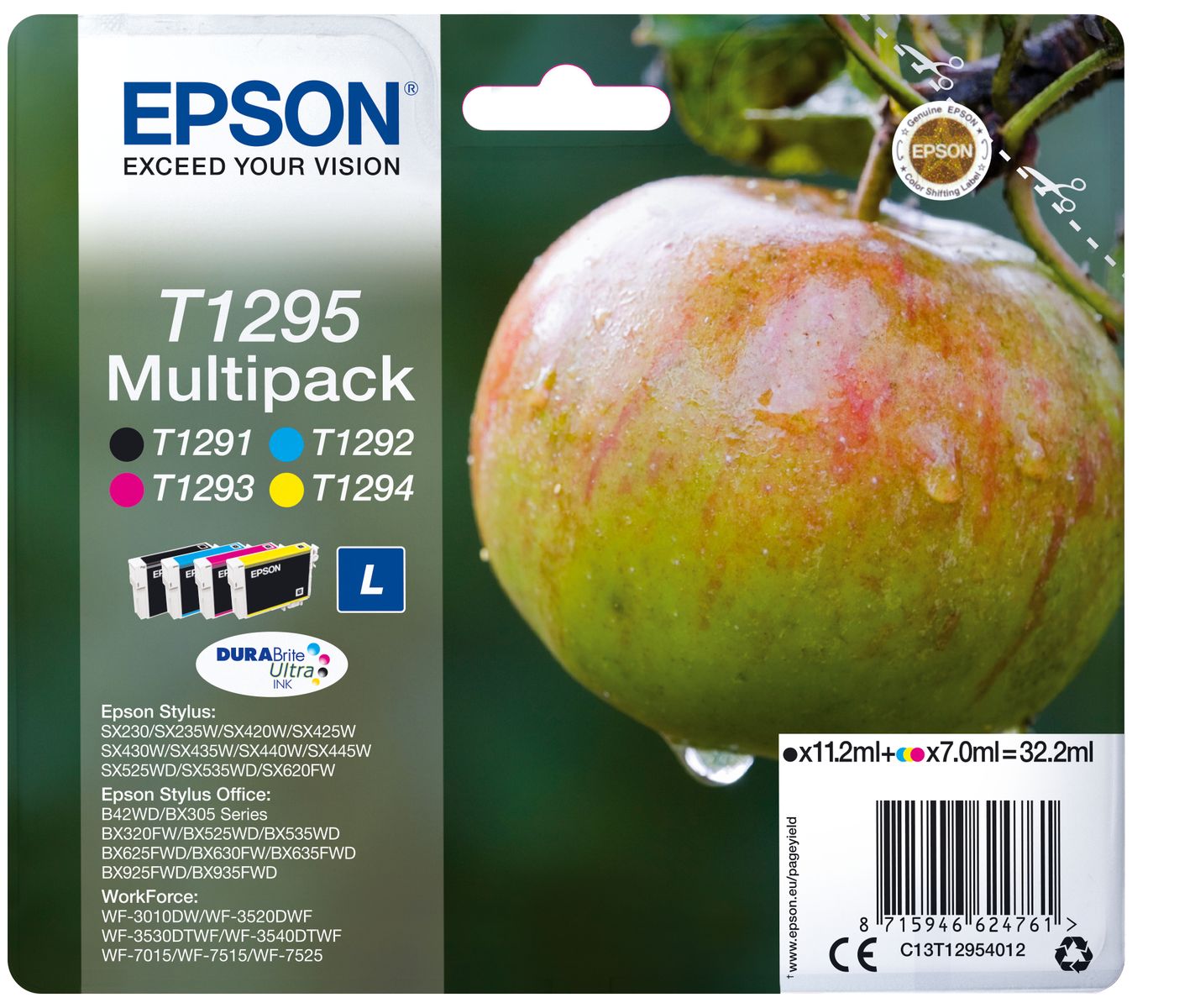 CARTUCCIA T1295 SERIE MELA MULTIPACK