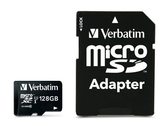 VERBATIM MICROSD 128GB C10/U1 WITH ADAPTER