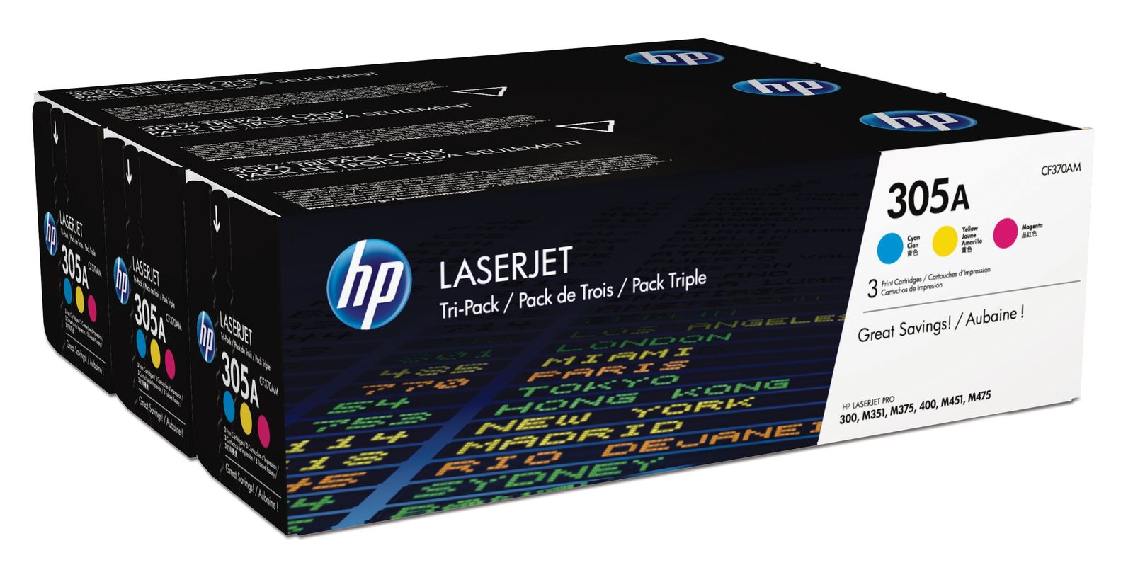 HP 305A CYM TRI-PACK LJ TONER CARTRIDGE