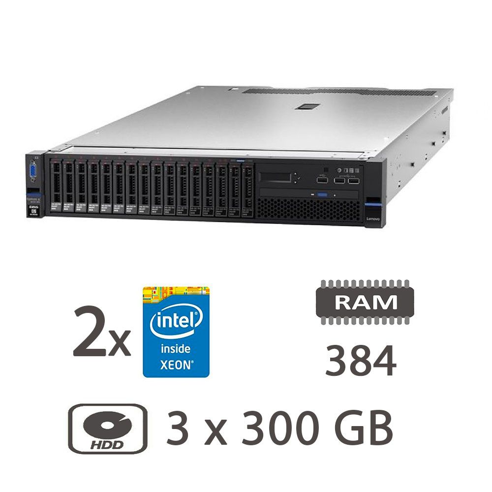 SERVER LENOVO X3650 M5 2XE5-2690V3/384/3X300GBSAS