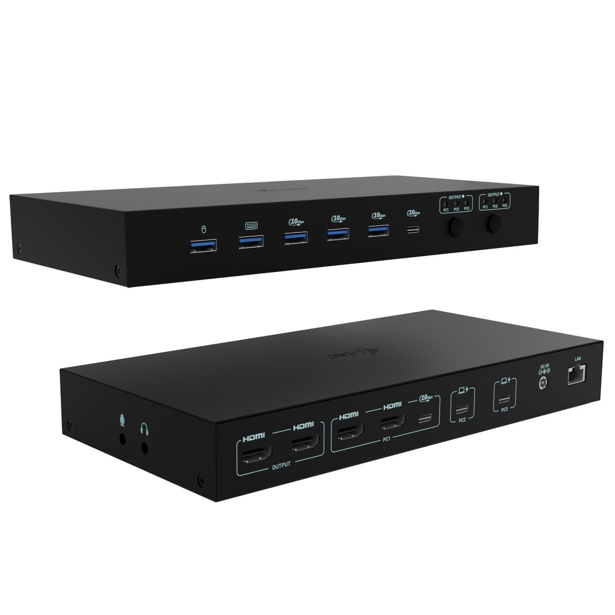 USB-C KVM DOCKING STATION FOR 3 HOSTS,DUAL DISPLAY