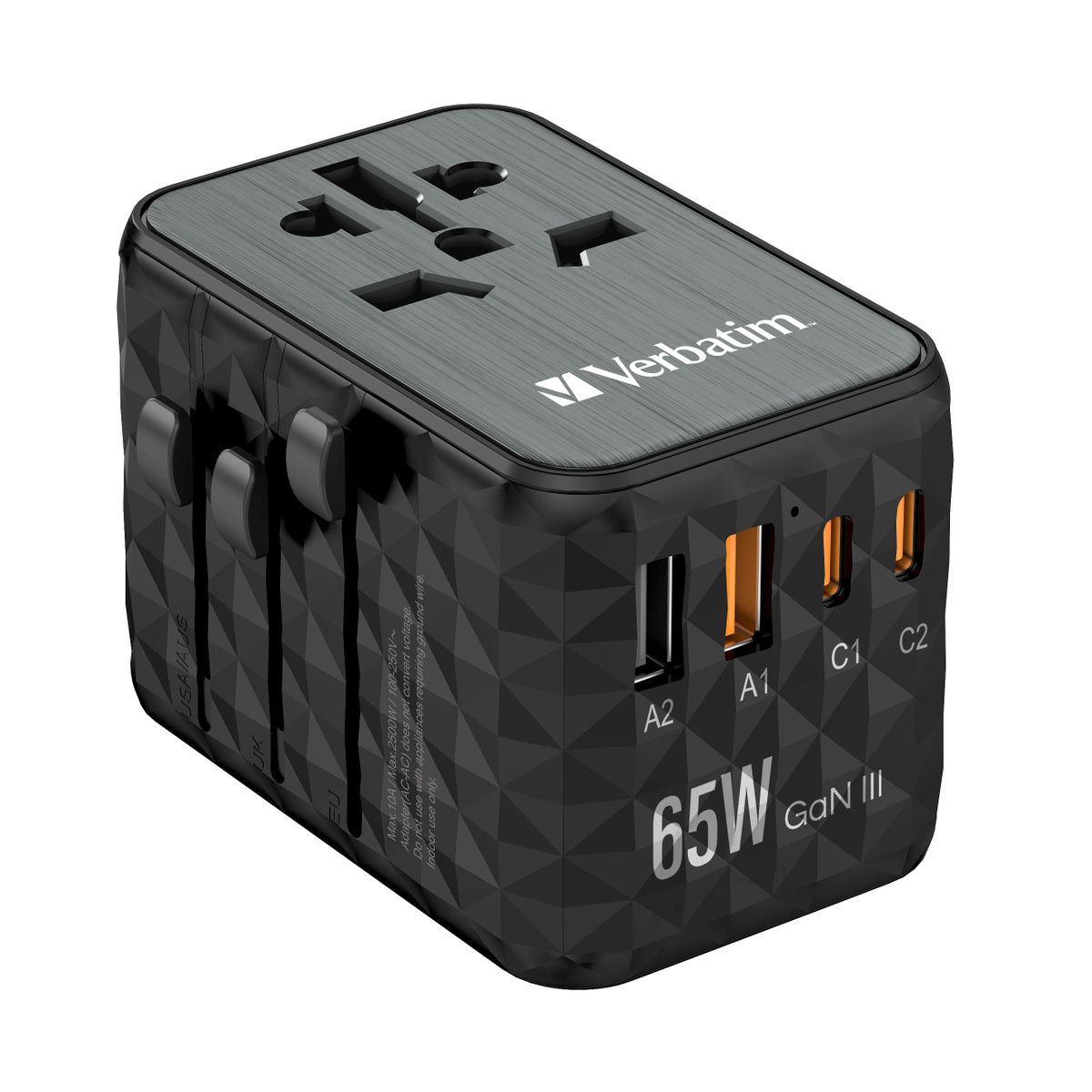 VERBATIM TRAVEL ADAPT. 2XUSB-C DP/2XUSB-A 65W QC4+