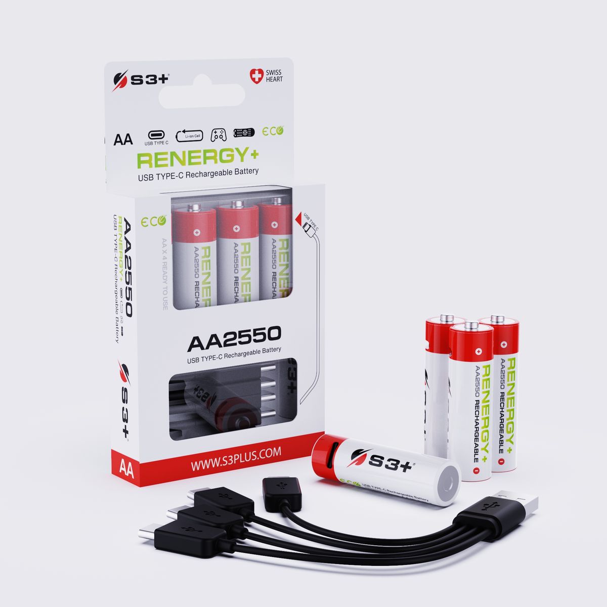 S3+ BATTERIE RICARICABILI LI-ION AAA 900MWH (2PZ)